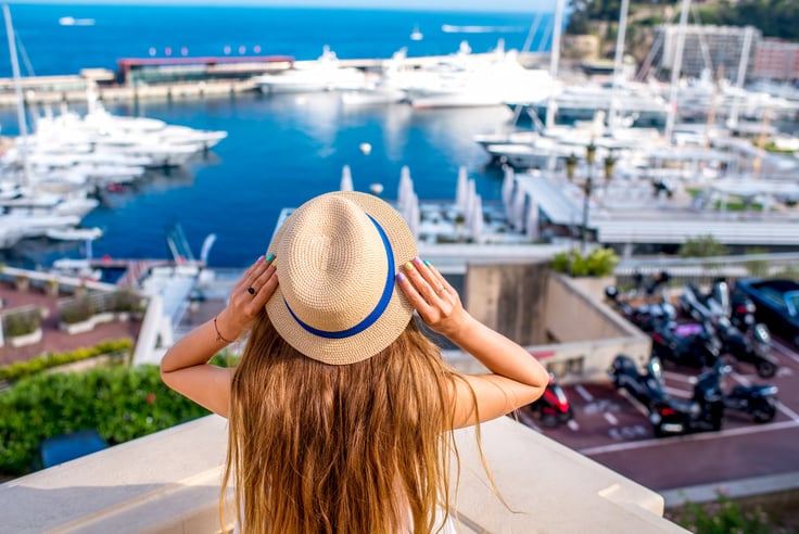 Woman traveling in Monaco